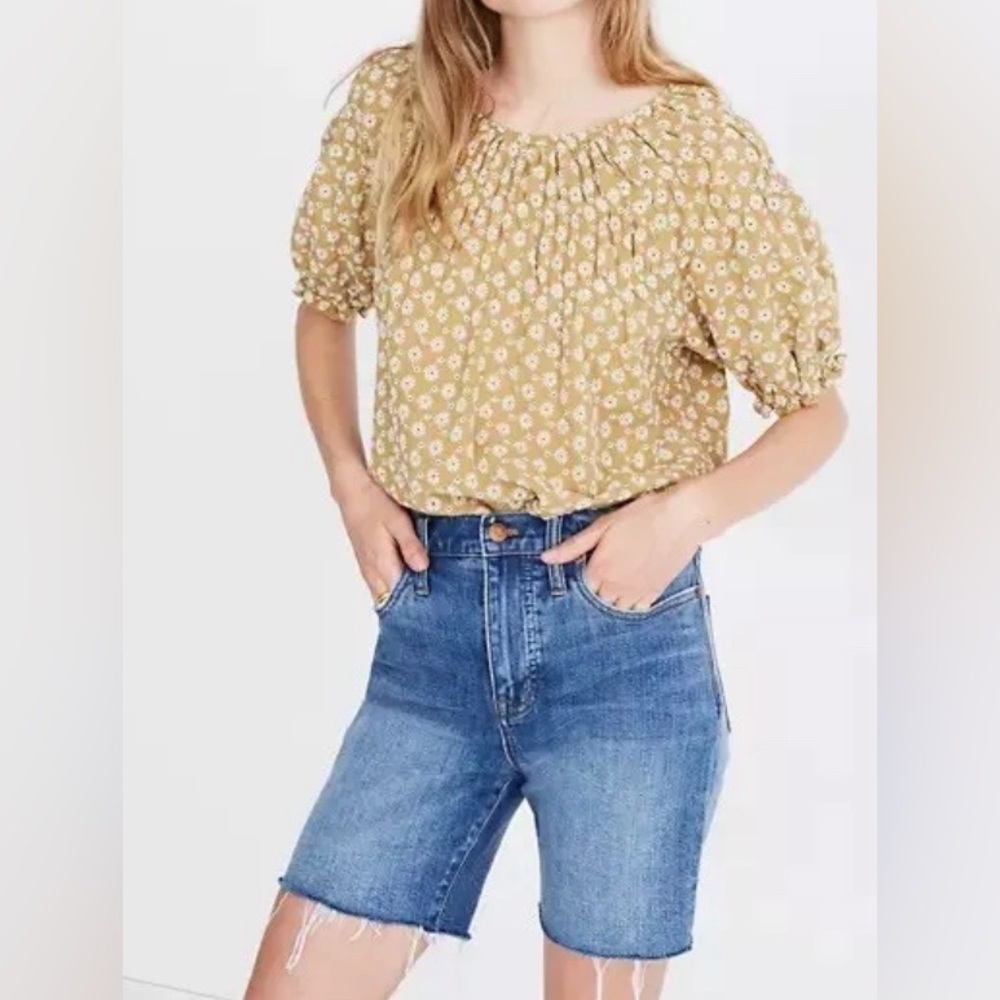 Madewell High-Rise 5” Button-Fly Denim Mid-Length Shorts- Derby Wash/ Size 27